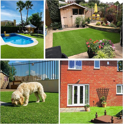 Artificial Grass Rug Outdoor Indoor 11FTX26FT Fake Grass Carpet Green Synthetic - Image 8