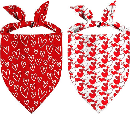 Valentines Dog Bandanas, 2 Pack Mother's Day Triangle Dog Bandanas, Reversible by Unknown