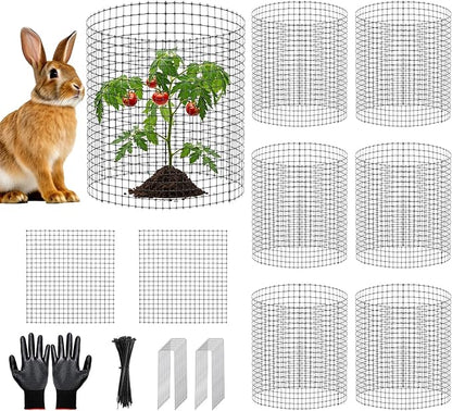9 PCS Plant Protectors from Animals, 12x12 Inch Heavy Duty Metal Plant Cages by APOCHON