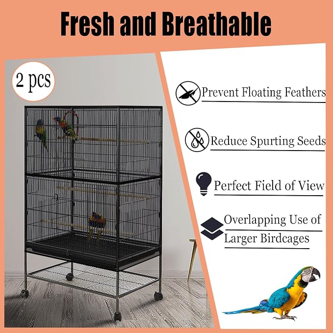 Bird Cage Seed Catcher, Large Birdcage Net Cover, Bird Cage Accessories - Image 3