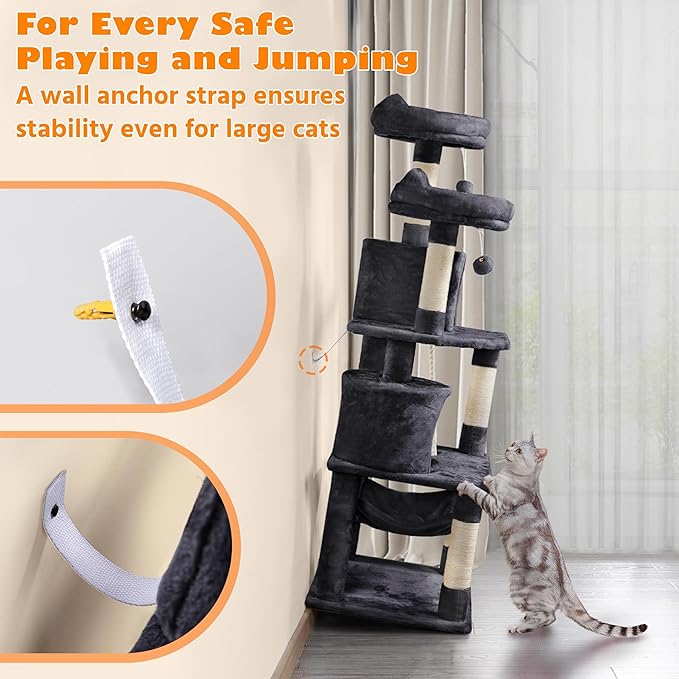 Yaheetech 62.5inches Cat Tree Cat Tower Cat Condo - Image 9