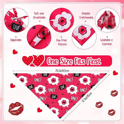 Chunful 50 Pcs Valentine's Day Dog Bandana Bulk - Image 3