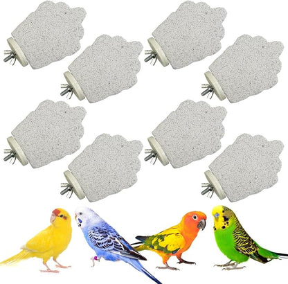 PINVNBY 8 PCS Bird Perches Calcium Parrot Perch Stand Bird Beak Grinding Stone by PINVNBY