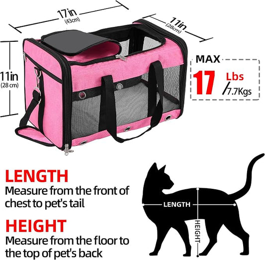 Soft Sided Cat/Dog Carrier, Collapsible Pets Travel Carriers - Image 2