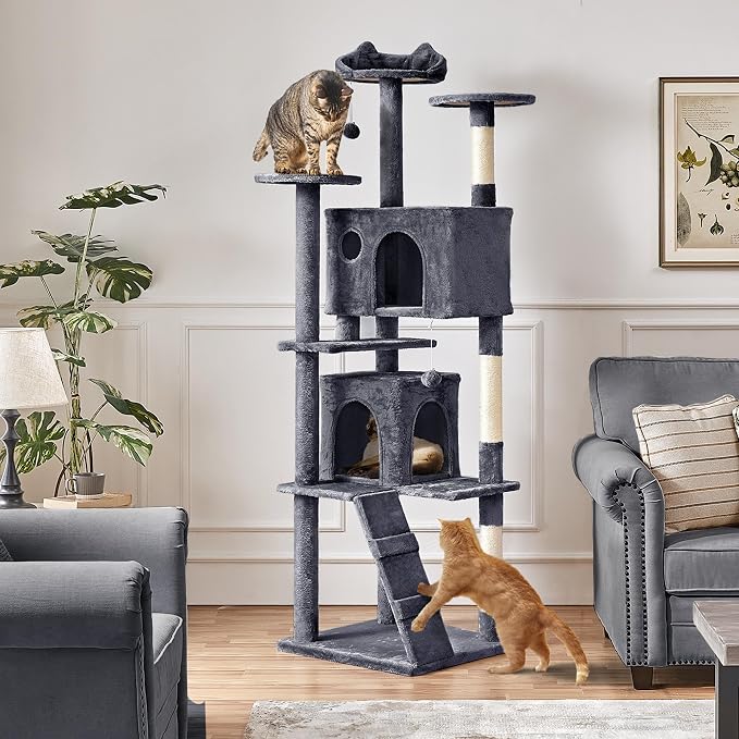 Yaheetech XL Cat Tree, 80in Multi-Level Tower - Image 2