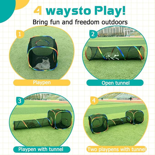 LUCKITTY Outdoor Rainbow Cat Enclosures Playground, Outside House - Image 2