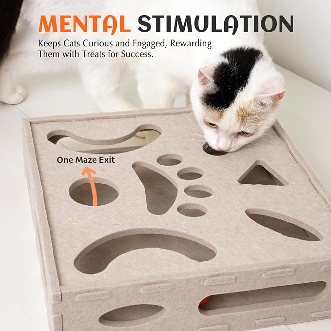 PETKARAY Felt Cat Puzzle Toy, Interactive Cat Toys - Image 3