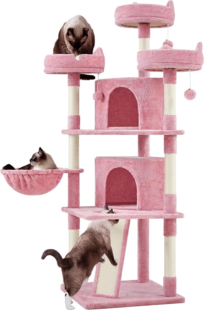 Yaheetech 68.5in Cat Tree for Large Cats, Large Condo, Stable Pet Play House by Yaheetech