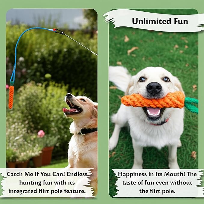 Flirt Pole for Dogs, Tether Tug Outdoor Dog Toy, Interactive Toys for Large - Image 4