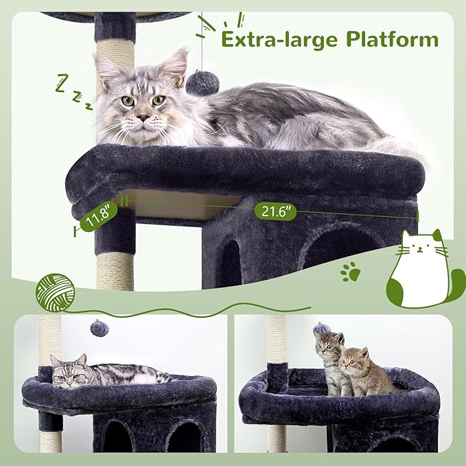 Globlazer Heavy Duty Cat Trees for Large Cats, Sturdy 72in Maine Coon Cat Tree - Image 3