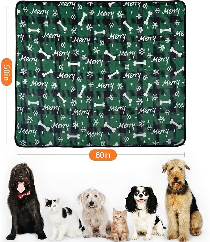 Waterproof Dog Blankets Pet Blanket 50"x60", Soft Fluffy Sofa Car Bed Protector - Image 2