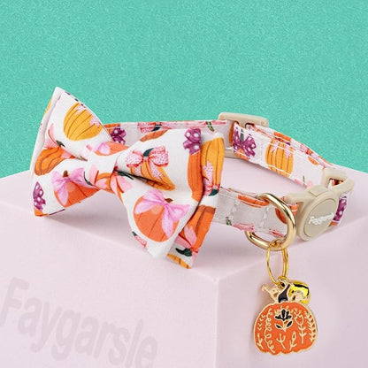 Faygarsle 2 Pack Fall Pumpkin Cat Collar - Image 4