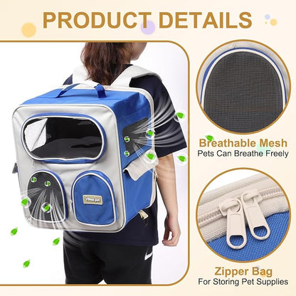 Pet Backpack Carrier, Portable and Ventilated, Nylon Dogs Cats and Small - Image 3
