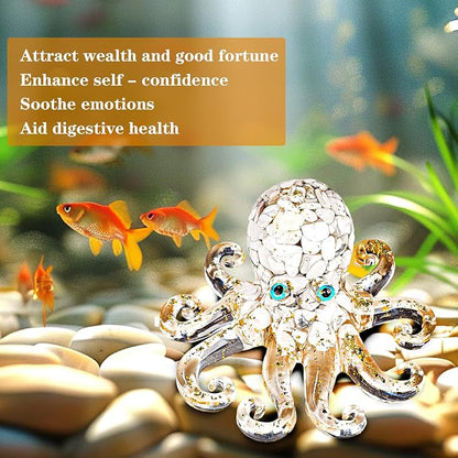 Natural Crystal Gravel Octopus Resin Marine Animals Fish Tank Decorative - Image 4