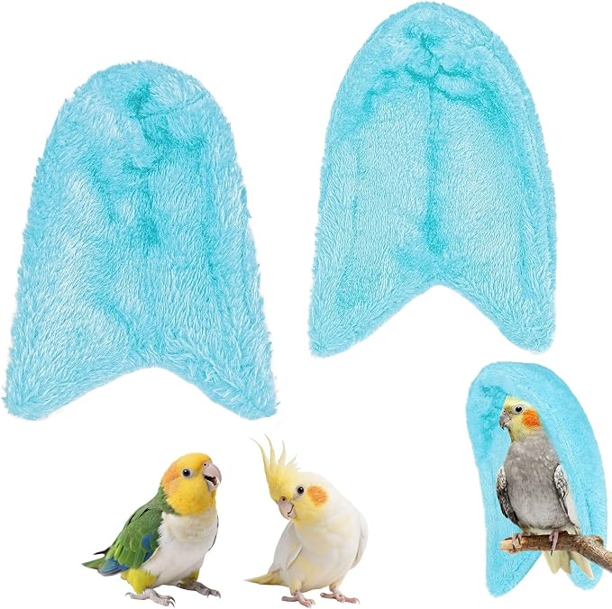 2Pcs Comfort Corner Fleece Bird Blanket Parrot Cage Snuggle Hut Warm Bird Nest by Filhome