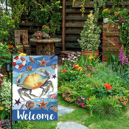 Starfish Crab welcome Garden Flag, Welcome to Undersea World Garden Flag - Image 4
