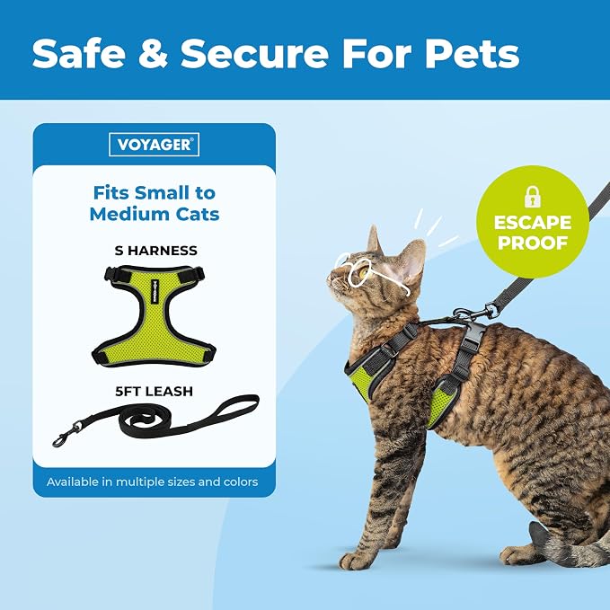 Voyager Escape-Proof Step-in Lock Cat Harness & 5ft Neoprene-Handle Leash Set - Image 2