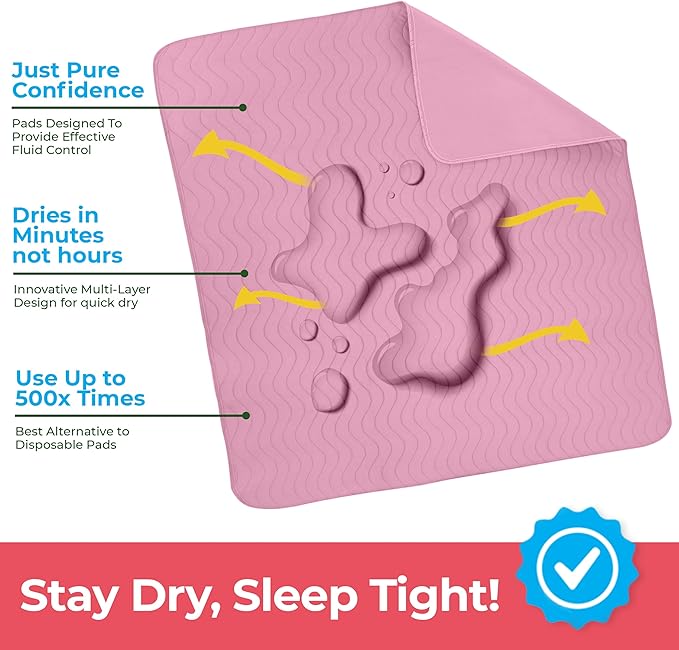 Utopia Bedding Washable Underpads 34" x 52", Waterproof Reusable Heavy - Image 3