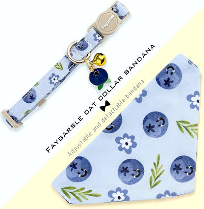 Faygarsle 2 Pack Blueberry Pattern Cat Collar Set - Image 6