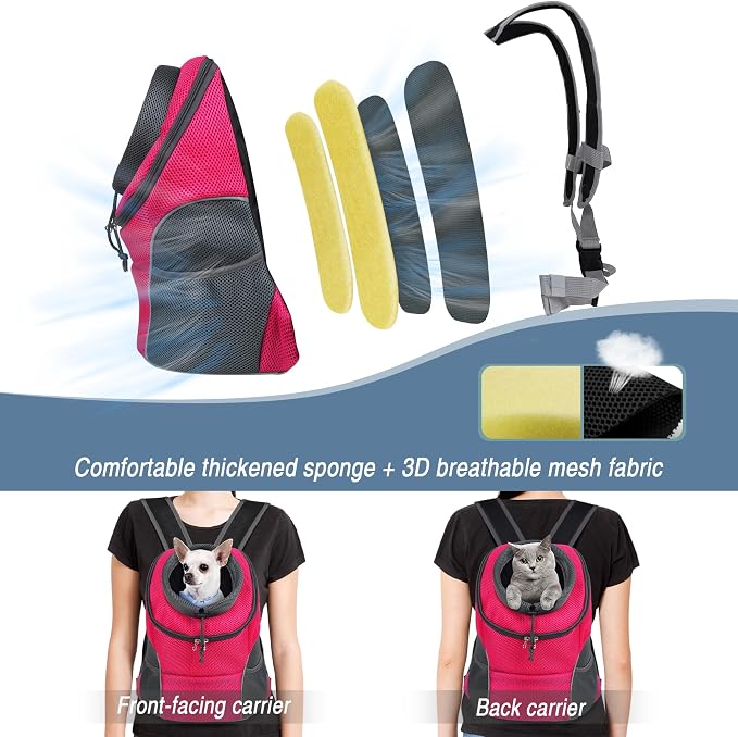 WOYYHO Pet Dog Carrier Backpack Small Dog Front Backpack Ventilated Dog Carrier - Image 6