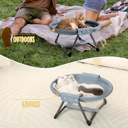 KITTY KINGDOM Elevated Cat Hammock Bed, Foldable No-Assembly Cat Bed - Image 7