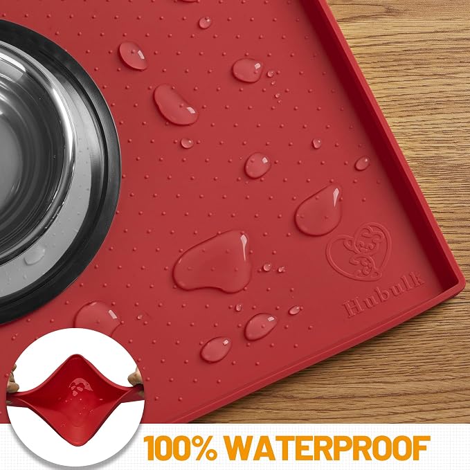 Hubulk Dog Feeding Mat, 100% Waterproof BPA Free Silicone Pet Food and Water - Image 4
