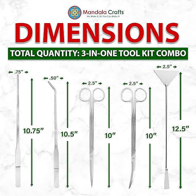 Mandala Crafts Stainless Steel Aquascaping Tools Kit – Aquarium Plant Tools - Image 3