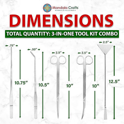 Mandala Crafts Stainless Steel Aquascaping Tools Kit – Aquarium Plant Tools - Image 3