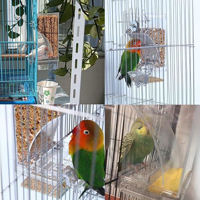 Hamiledyi No Mess Bird Cage Feeder Automatic Parrot Seed Feeders - Image 2