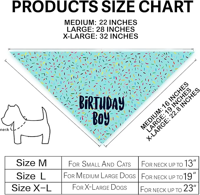Birthday Boy Dog Bandanas 1 Pack, Pet Scarves - Image 7