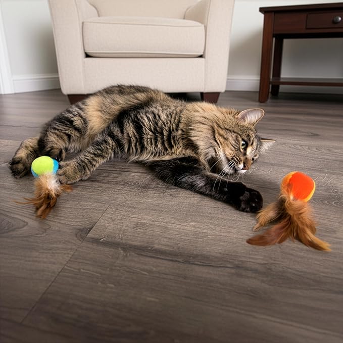 SmartyKat Flutter Balls Catnip Plush and Feather Cat Toys, Erratic Motion - Image 8