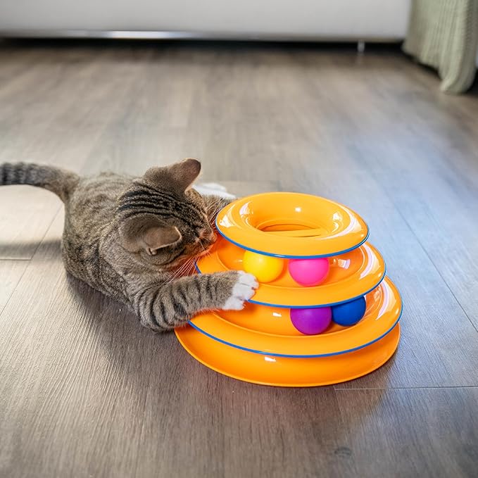 Catstages Tower of Tracks Cat Toy – 3-Level Track Tower - Image 7