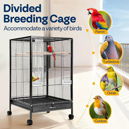 VIVOHOME 30 Inch Height Wrought Iron Bird Cage - Image 6