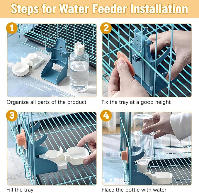 BNOSDM Automatic Bird Feeder Water Dispenser Set No Mess Bird Cage Feeders - Image 7