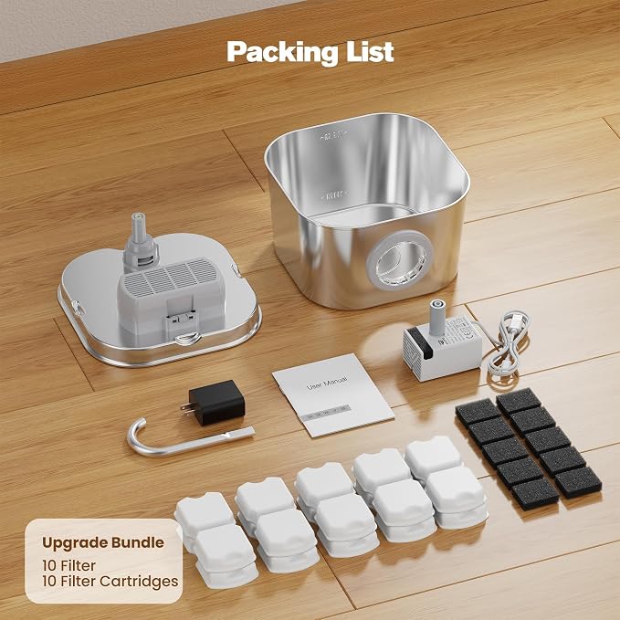 Cat Water Fountain Stainless Steel: Pet Fountains - Image 9