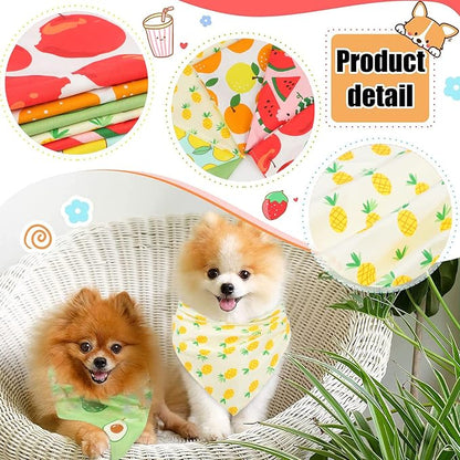 6 Pack Spring Summer Dog Bandanas Hawaii Fruit Pattern, Dog Bandanas Scarf Bibs - Image 4