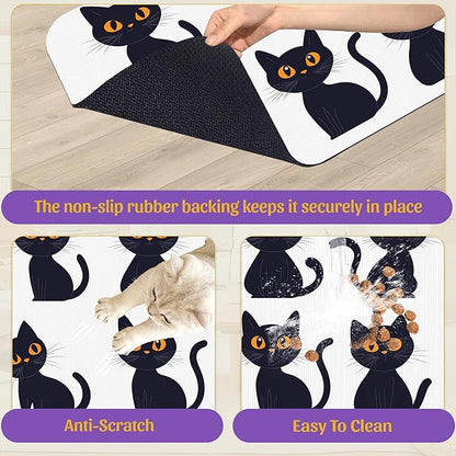 Cute Black Cats Pet Feeding Mat, Absorbent Dog and Cat Bowl Pad, Fast Dry - Image 6