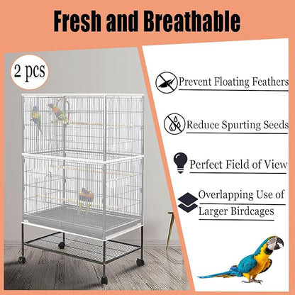 Bird Cage Seed Catcher, Large Birdcage Net Cover, Bird Cage Accessories - Image 3