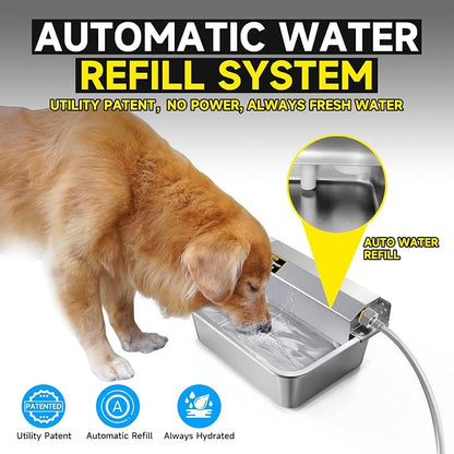 Automatic Dog Water Dispenser, 2 Gallons 304 Stainless Steel Large Dog Water - Image 2