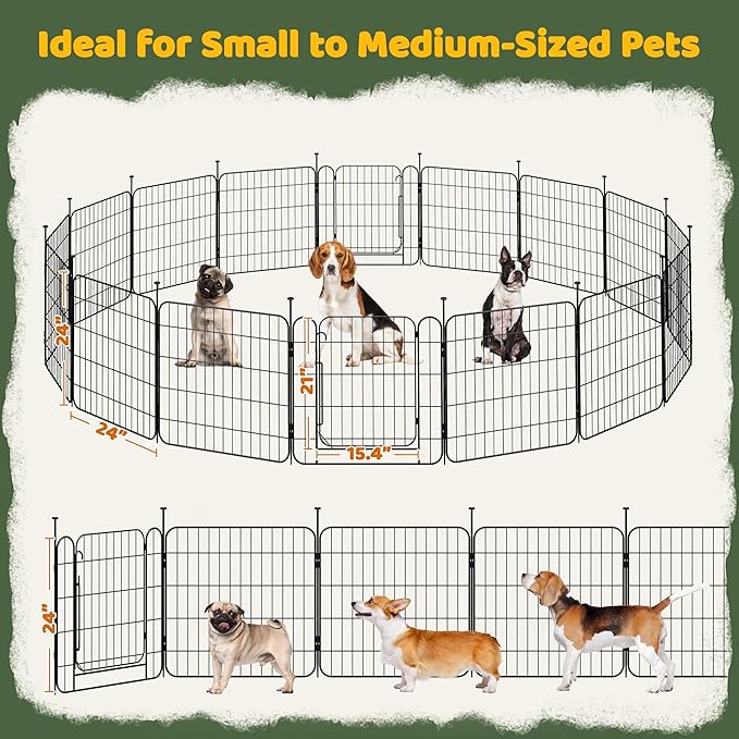 Yaheetech Expandable Dog Playpen, 16 Panel 24 inch Puppy Playpen - Image 5