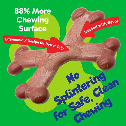 Chew’EMS X Bone Dog Chew Toy for Aggressive Chewers – Long-Lasting Beef Flavor - Image 2