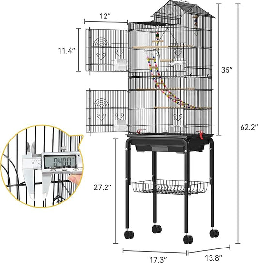 DWVO 62-inch Metal Bird Cage: Bird Cage Spacious - Image 2
