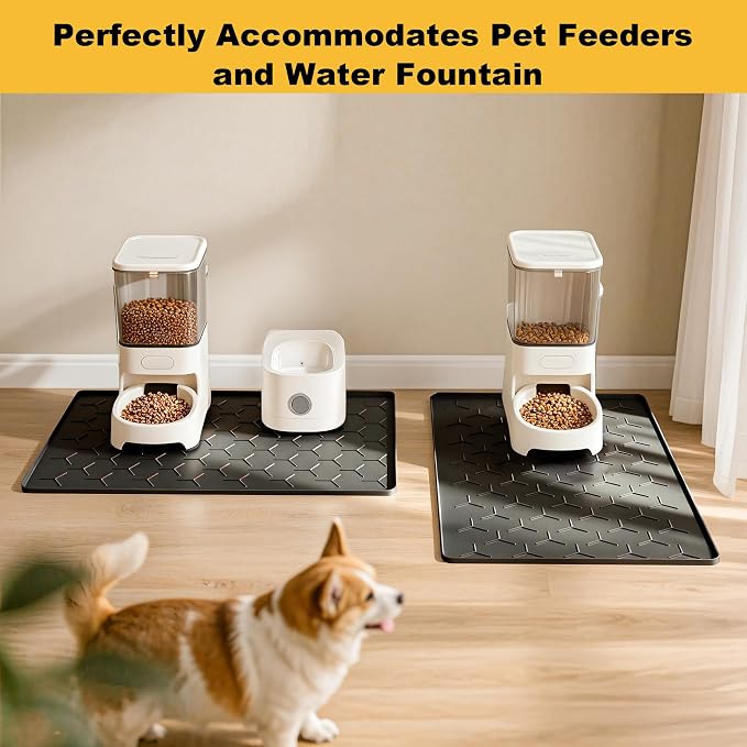 Pieviev 24''x16'' Dog Cat Food Bowl Mat, Silicone Waterproof Food Grade Pet - Image 8