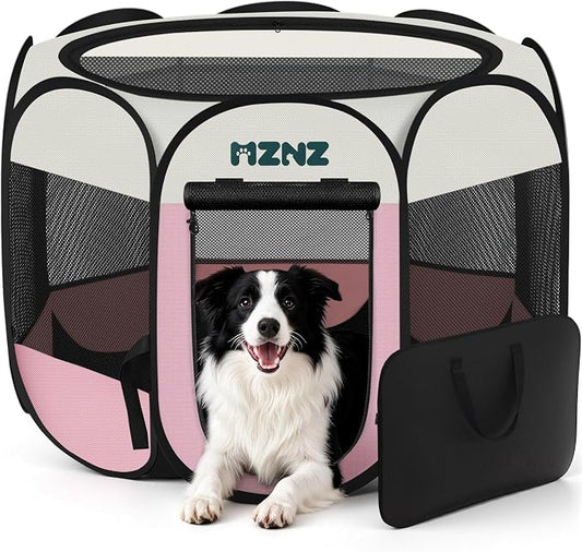 Dog Playpen, Portable Puppy Pet Crate Indoors by MZNZ