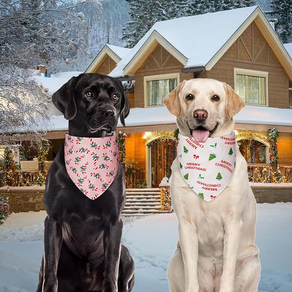 Cute Christmas Dog Bandanas Small 2PCS, 4 Pattern Holiday Scarf - Image 5