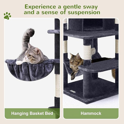 Globlazer Corner Cat Tree for Large Cats, 66inch Tall Curved Series Large Cat - Image 5
