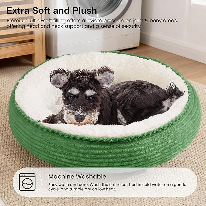 Love's cabin Round Donut Cat and Dog Cushion Bed, 25in Pet Bed - Image 7