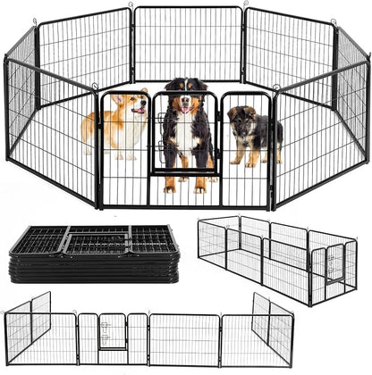 BestPet | Dog Playpen | 24 Inch, 8 Panels | Heavy Duty Metal Pet Exercise Pen | by BestPet