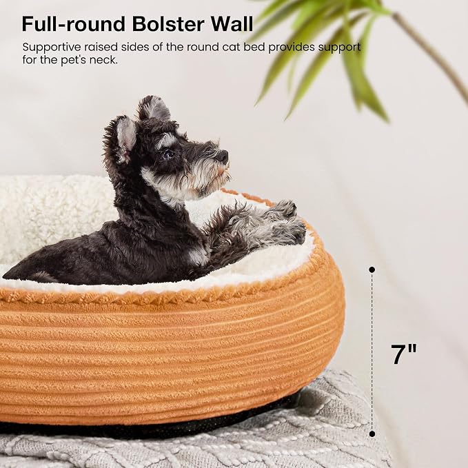 Love's cabin Round Donut Cat and Dog Cushion Bed, 25in Pet Bed - Image 5