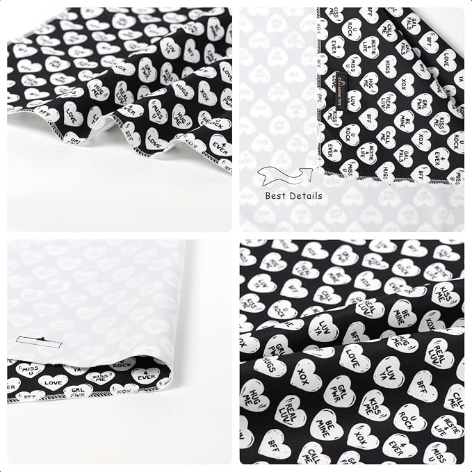 ARING PET Valentine's Day Dog Bandana, Cute Black White Pet Bandanas Scarf - Image 5